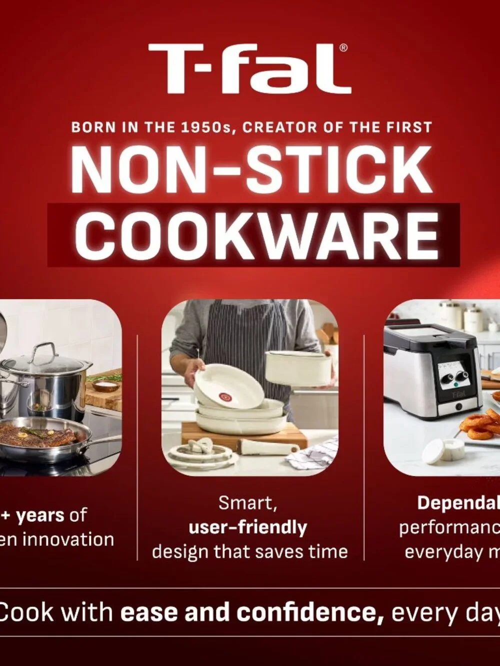 T-fal Ingenio Expertise Non Stick Cookware Set 14 Piece, Induction Oven Broiler